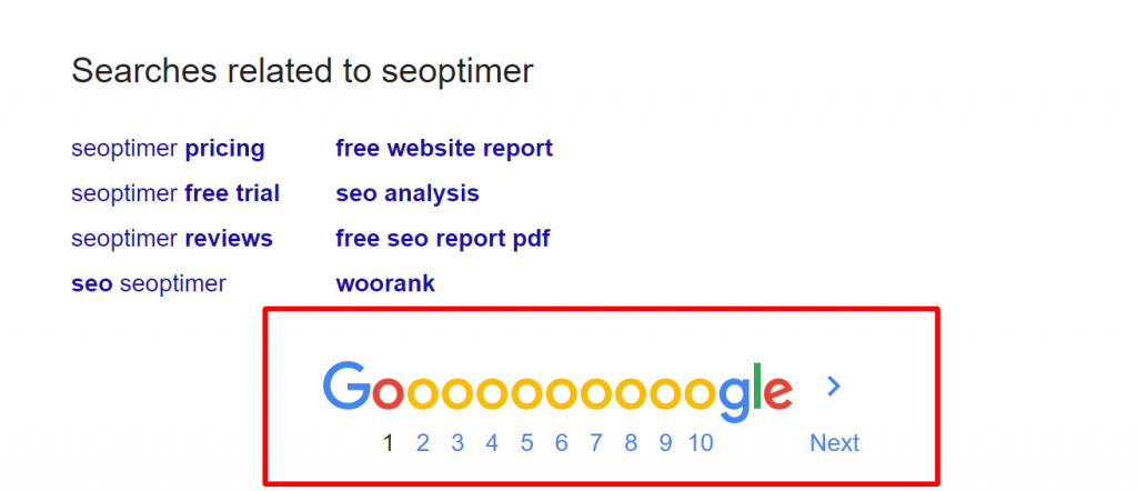 What is pagination? Example of using pagination in search engine results.