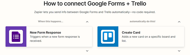 Google Forms vers Trello